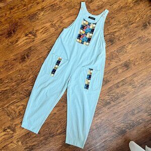 Vintage Gracila Patchwork Boho Overalls – Size M